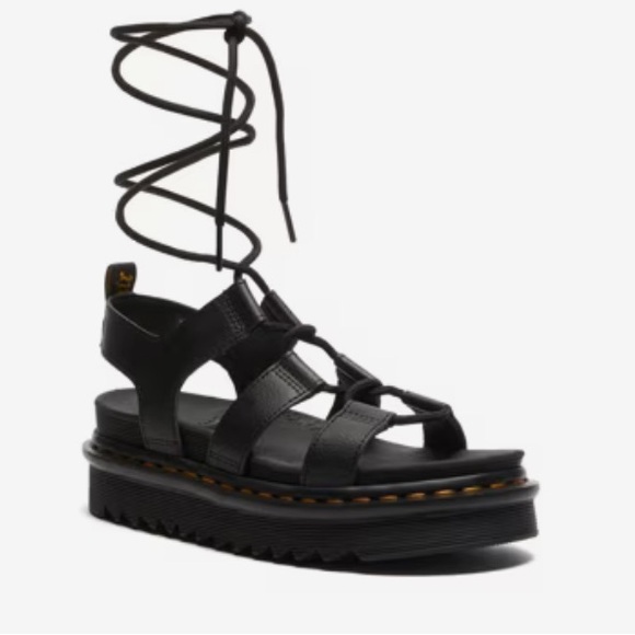 Doc Martens Nartilla black Platform Lace Up Sandal Sz 10 - Picture 2 of 13